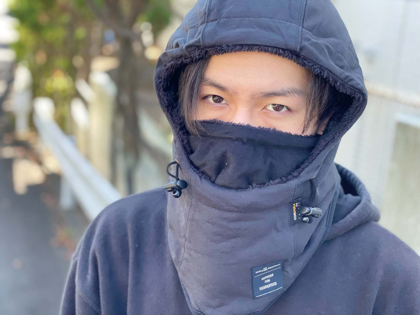 5050WORKSHOP NECK WARMER -PACKABLE NECK HOOD　パッカブルネックフードブラック