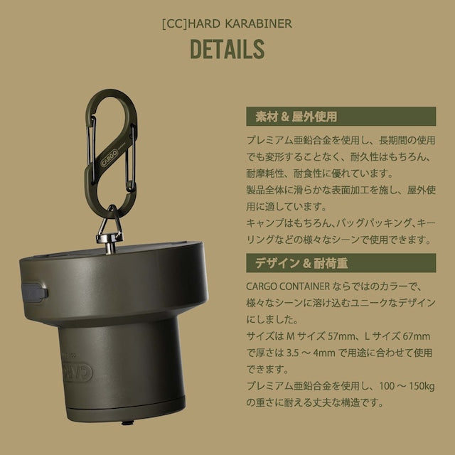 CARGO CONTAINER HARD KARABINER ハードカラビナ M BLACK